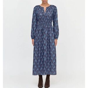 Hill House The Rosely Dress - Navy Cala Paisley - Size S
